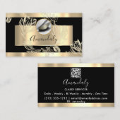 Eyelash Makeup Artist QR Code Logo Black Gold Visitekaartje (Voorkant / Achterkant)