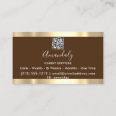 Eyelash Makeup Artist QR Code Logo Floral Brown Visitekaartje (Achterkant)