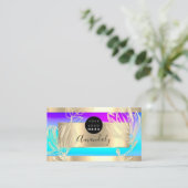 Eyelash Makeup Artist QR Code Logo Florenz Roze Visitekaartje (Staand voorkant)