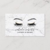 Eyelash Makeup Artist Trendy Marble Lash Salon Visitekaartje (Voorkant)