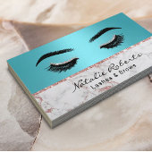 Eyelash Makeup Artist Turquoise Roos Gold Marble Visitekaartje