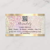 Eyelash Makeup Holograaf QR Code Logo Glitter Visitekaartje (Achterkant)