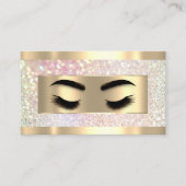 Eyelash Makeup Holograaf QR Code Logo Glitter Visitekaartje (Voorkant)