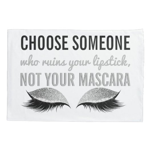 Eyelash Makeup Inspirerend Quote Black en White Kussensloop (Achterkant)