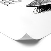 Eyelash Makeup Inspirerend Quote Black en White Poster (Hoek)