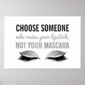 Eyelash Makeup Inspirerend Quote Black en White Poster (Voorkant)