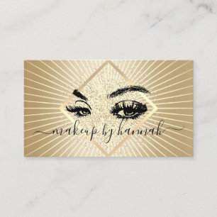 Eyelash Makeup kunstenaar Modern Gold Beauty Salon Visitekaartje