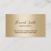 Eyelash Makeup kunstenaar Modern Gold Beauty Salon Visitekaartje (Achterkant)
