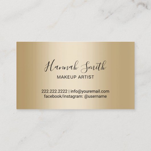 Eyelash Makeup kunstenaar Modern Gold Beauty Salon Visitekaartje (Achterkant)