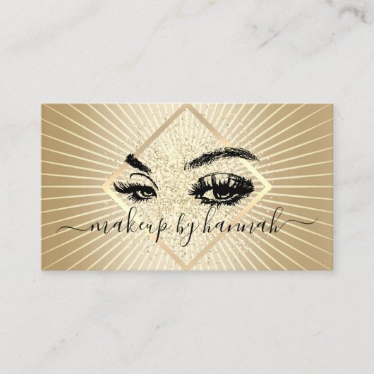 Eyelash Makeup kunstenaar Modern Gold Beauty Salon Visitekaartje (Voorkant)