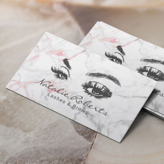 Eyelash Makeup kunstenaar moderne marmer Beauty Sa Visitekaartje