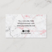 Eyelash Makeup kunstenaar moderne marmer Beauty Sa Visitekaartje (Achterkant)