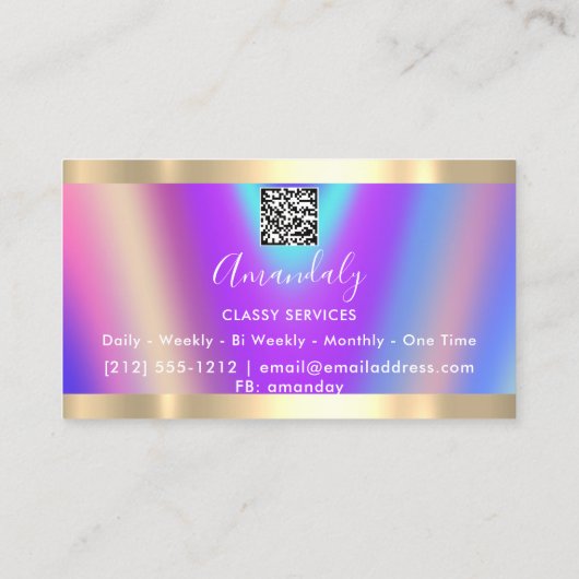 Eyelash Makeup QR Code Logo Holograaf Visitekaartje (Achterkant)