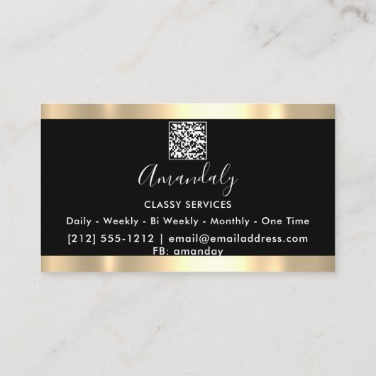 Eyelash Makeup QR Code Logo Roze goudlijnen Visitekaartje (Achterkant)