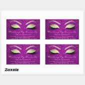 Eyelash Makeup RSVP Beauty Pink Gold Confetti Rechthoekige Sticker (Vel)
