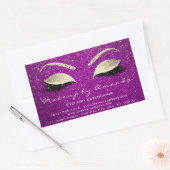 Eyelash Makeup RSVP Beauty Pink Gold Confetti Rechthoekige Sticker (Envelop)