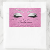 Eyelash Makeup RSVP Beauty Pink Rose Gray Glitter Rechthoekige Sticker (Tas)