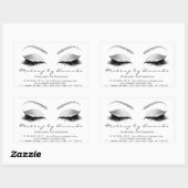 Eyelash Makeup RSVP Beauty White Grey Glitter Rechthoekige Sticker (Vel)