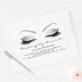 Eyelash Makeup RSVP Beauty White Grey Glitter Rechthoekige Sticker (Envelop)