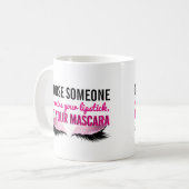 Eyelash Makeup Typografie | Girly Quote lipstick Koffiemok (Voorkant links)