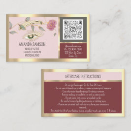 Eyelash-microblade QR CODE Aftercare Instructies Visitekaartje
