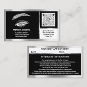 Eyelash-microblade QRCODE Aftercare BlackWhiteGrey Visitekaartje (Voorkant / Achterkant)
