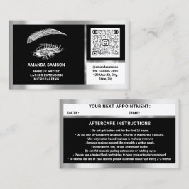 Eyelash-microblade QRCODE Aftercare BlackWhiteGrey Visitekaartje