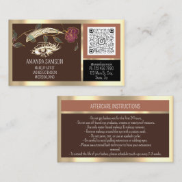 Eyelash Microblade QRCODE Aftercare Brown Roos Visitekaartje