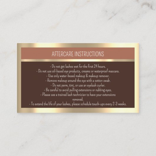 Eyelash Microblade QRCODE Aftercare Brown Roos Visitekaartje (Achterkant)