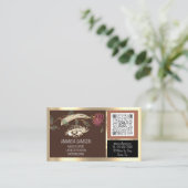 Eyelash Microblade QRCODE Aftercare Brown Roos Visitekaartje (Staand voorkant)