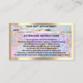 Eyelash-microblade QRCODE Aftercare Gold Holograaf Visitekaartje (Achterkant)