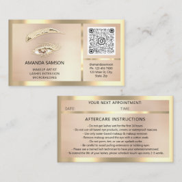 Eyelash-microblade QRCODE Aftercare-Roos omgeven Visitekaartje