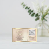 Eyelash-microblade QRCODE Aftercare-Roos omgeven Visitekaartje (Staand voorkant)