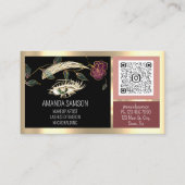 Eyelash-microblade QRCODE Aftercare Roos zwart Visitekaartje (Voorkant)