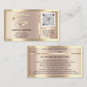 Eyelash-microblade QRCODE Aftercare RoseGold-Lijst Visitekaartje (Voorkant / Achterkant)