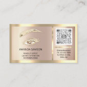 Eyelash-microblade QRCODE Aftercare RoseGold-Lijst Visitekaartje (Voorkant)