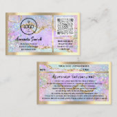 Eyelash Microblade QRCode Logo Holograaf Aftercare Visitekaartje (Voorkant / Achterkant)