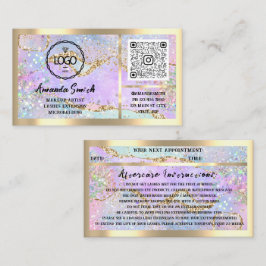 Eyelash Microblade QRCode Logo Holograaf Aftercare Visitekaartje