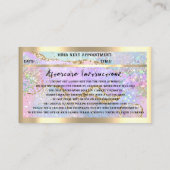 Eyelash Microblade QRCode Logo Holograaf Aftercare Visitekaartje (Achterkant)