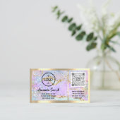 Eyelash Microblade QRCode Logo Holograaf Aftercare Visitekaartje (Staand voorkant)