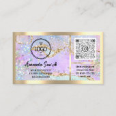 Eyelash Microblade QRCode Logo Holograaf Aftercare Visitekaartje (Voorkant)