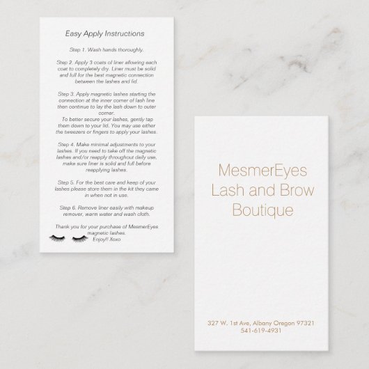 Eyelash Natercare Instructions Referral Bokeh (Voorkant / Achterkant)