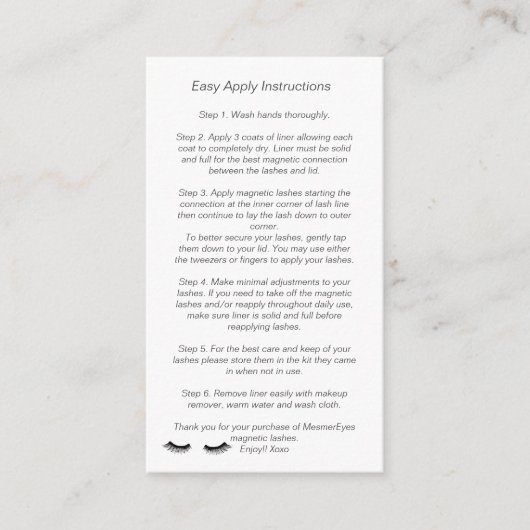 Eyelash Natercare Instructions Referral Bokeh (Voorkant)