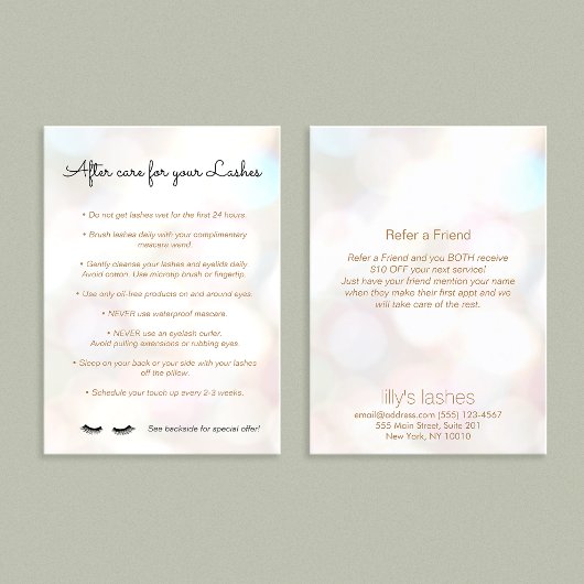 Eyelash Natercare Instructions Referral Bokeh