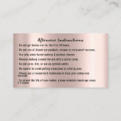 Eyelash Natercare Instructions Roos Gold Glam Visitekaartje (Achterkant)