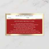 Eyelash QR CODE Aftercare Red Gold Visitekaartje (Achterkant)