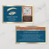 Eyelash QR CODE Aftercare Roos Logo Blu Visitekaartje (Voorkant / Achterkant)