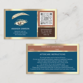 Eyelash QR CODE Aftercare Roos Logo Blu Visitekaartje