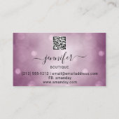 Eyelash QR Code Logo Glitter Roos Roze Visitekaartje (Achterkant)