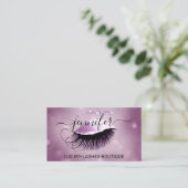 Eyelash QR Code Logo Glitter Roos Roze Visitekaartje (Staand voorkant)